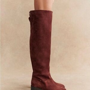 Sezane Rich Brown Over the Knee Boots